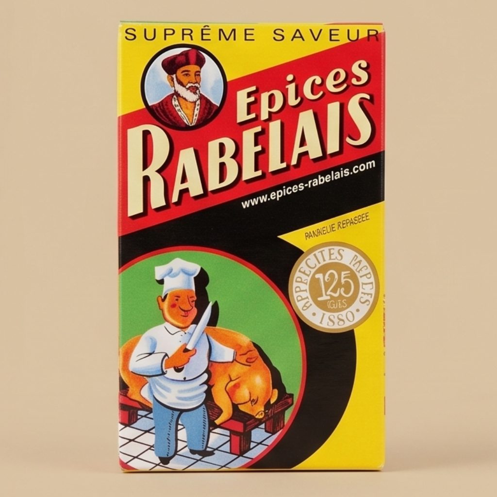 Boîte et poudre du mélange d'épices Rabelais extra surfine LHG2
